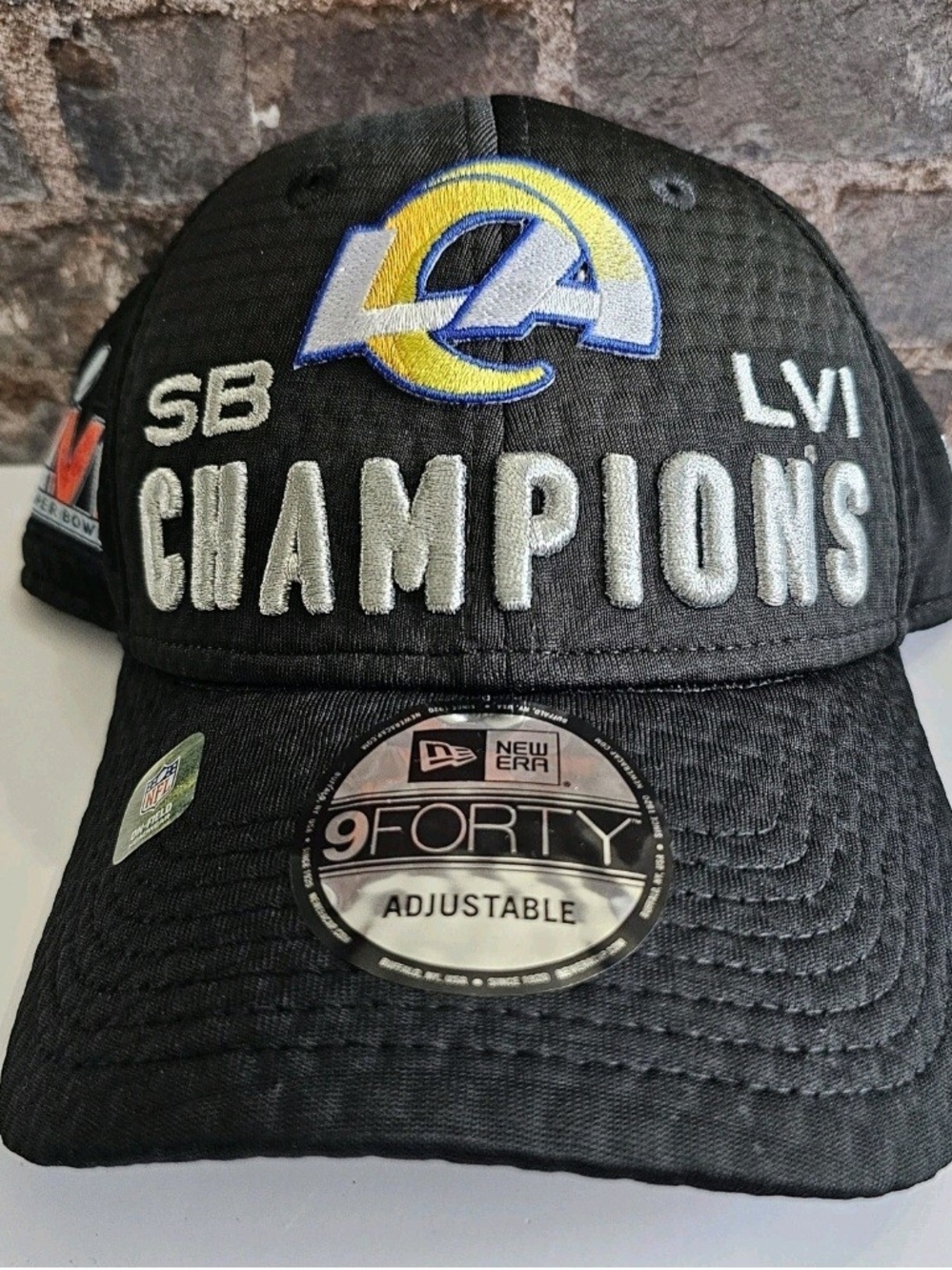 New Era Los Angeles Chargers Black SB LVI Champions 9FORTY Adjustable Hat